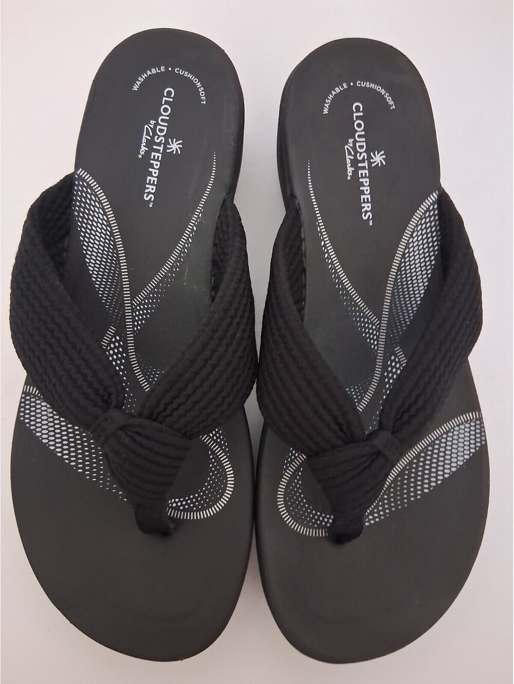 Clarks Women's Black Breeze Rae Erin Cloudsteppers Thong Sandals, 9M
